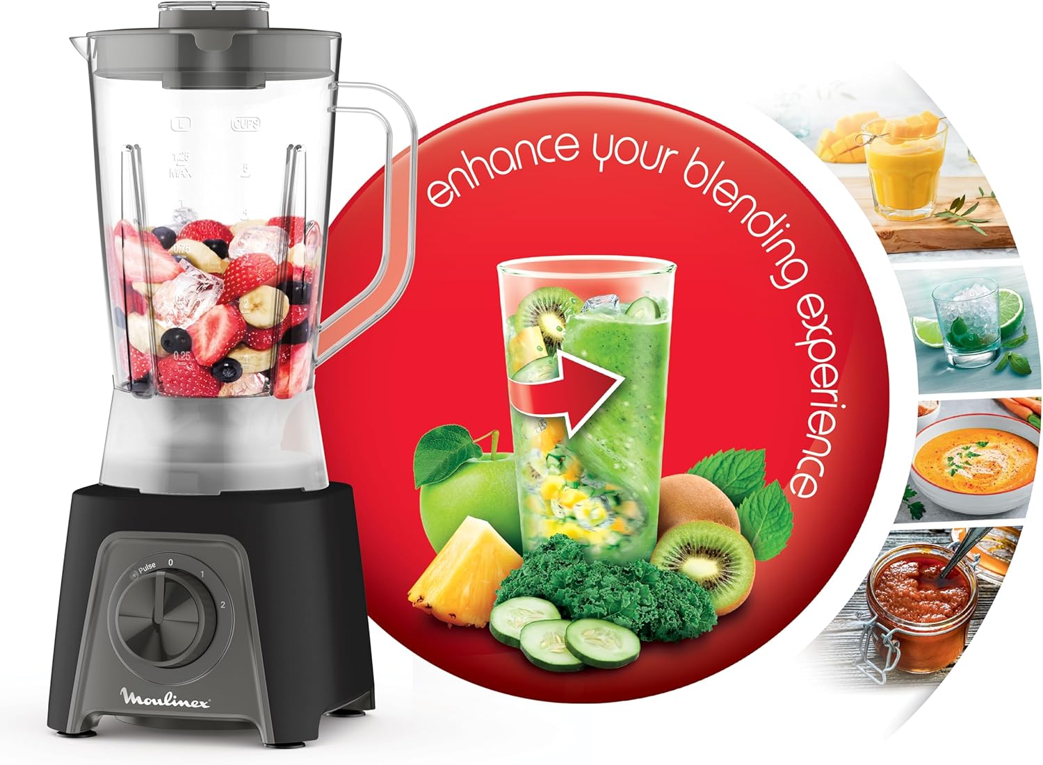 يعد من الخلاطات العملية سعرها يتناسب مع جودتها ويأتى مع مميزات متعددة وسعة جيدة مناسبة لعمل العصائر والمشروبات المتعددة مع قفل آمن للوعاء ولكن يعيبه ان جودة خاماته متوسطة و صوته المرتفع .