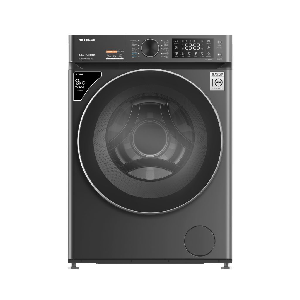 غسالة فريش فول اتوماتيك تحميل أمامي 9 كيلو انفرتر W9DD1455G2-BL