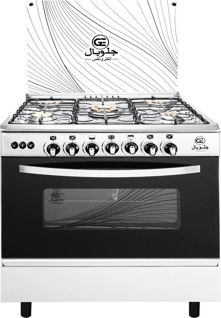 بوتاجاز غاز جلوبال 5 شعلة 60×80 سم GLO80-04-Conf فضي