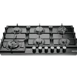 مسطح غاز هانز BROGHO L BLACK 90 سم 6 شعلات SABAF